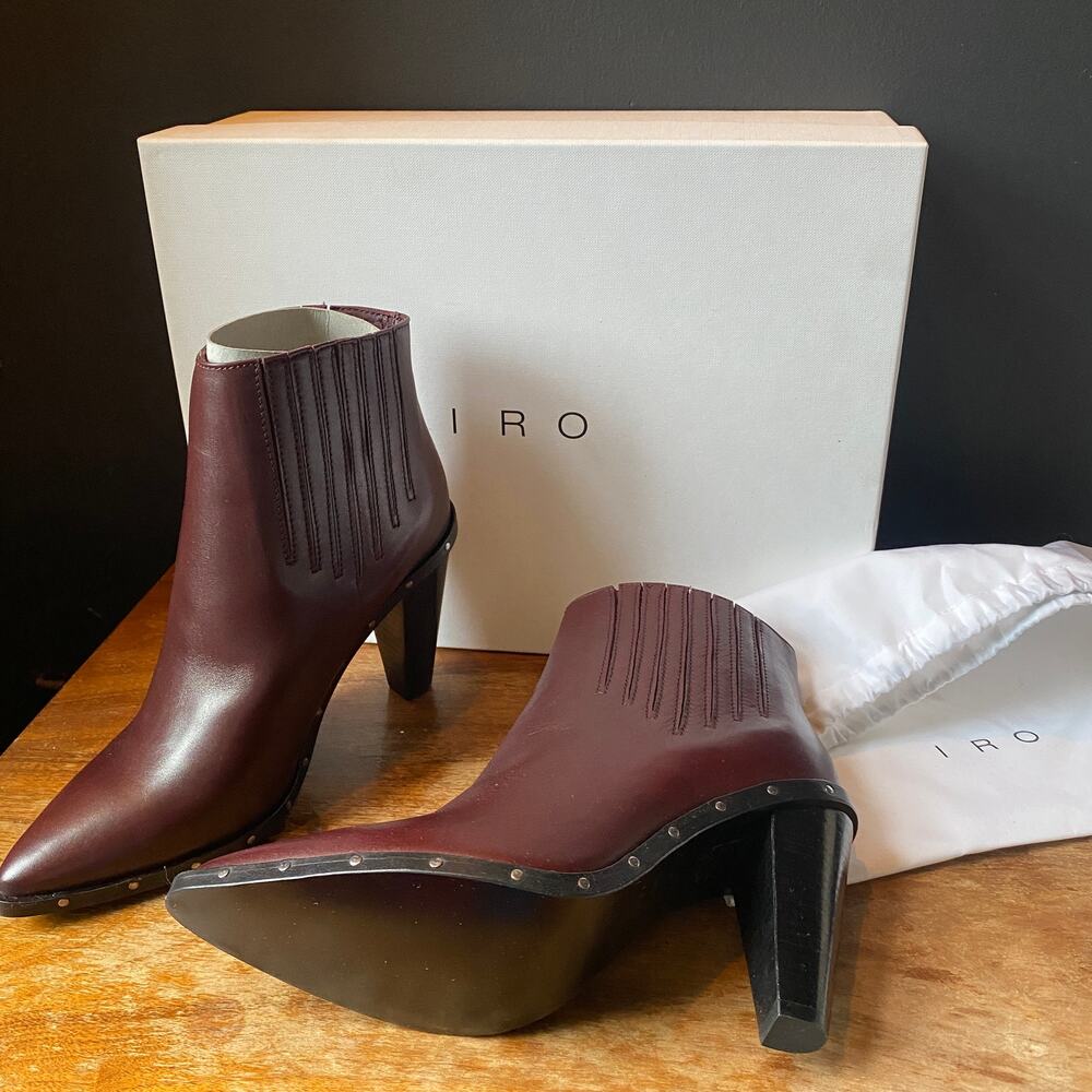 IRO Lieve Bootie Shoes in Burgundy NEW Sz 7 - Picture 3 of 14